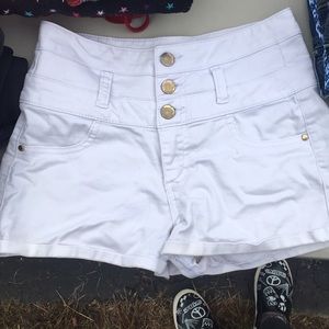 White high waisted shorts